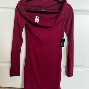 maroon express sweater dress